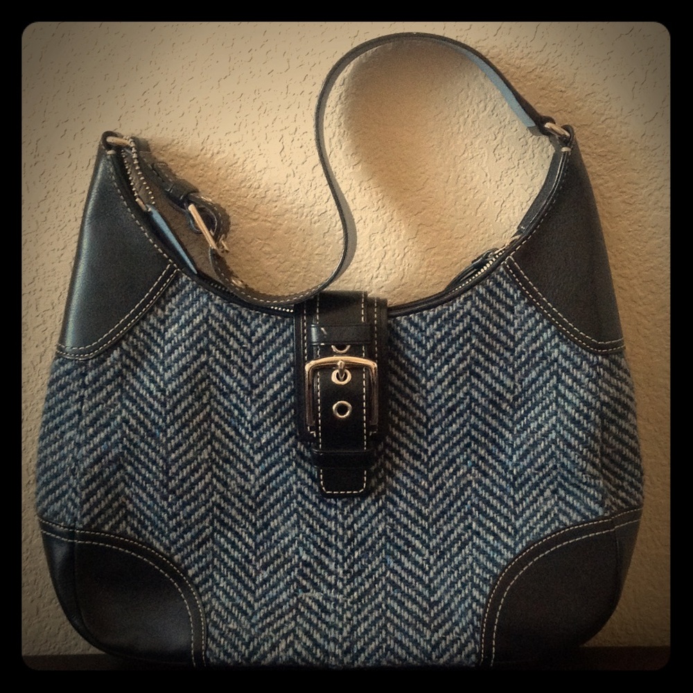 - NEW F11214 COACH Hampton Slim Hobo - Tweed & Leather